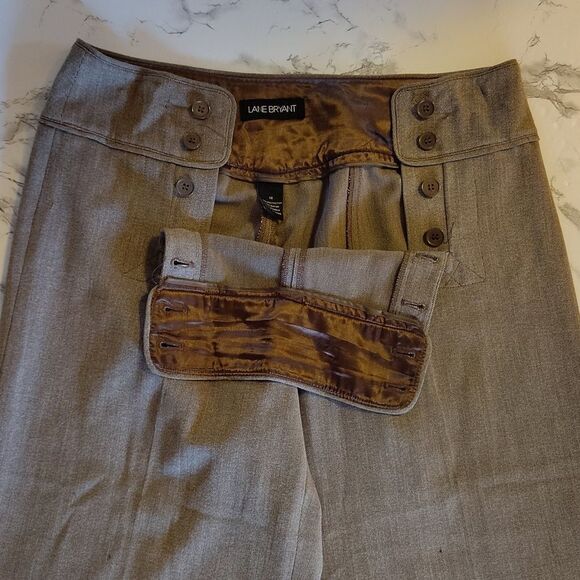 Lane Bryant Y2K Brown Sailor Front High Rise Wide Leg Capri Pants Plussize 14 - Picture 12 of 14